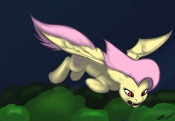 Size: 982x680 | Tagged: safe, artist:btbunny, fluttershy, g4, female, flutterbat, solo