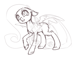 Size: 623x469 | Tagged: safe, artist:inlucidreverie, fluttershy, g4, monochrome, sketch, wip