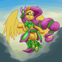 Size: 1000x1000 | Tagged: safe, artist:romanrazor, fluttershy, g4, blank flank, clothes, female, solo