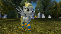 Size: 1366x768 | Tagged: safe, artist:aybfim, derpy hooves, pegasus, pony, g4, 3d, 3d model, clothes, female, gmod, hungry pumpkin, mare, socks, solo