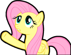 Size: 467x362 | Tagged: safe, edit, edited screencap, screencap, fluttershy, pegasus, pony, g4, sonic rainboom (episode), background removed, female, pointing, simple background, solo, transparent background