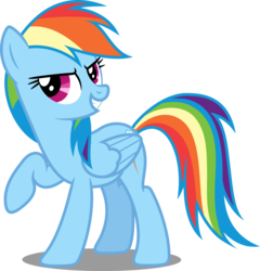 Size: 5000x5207 | Tagged: safe, artist:dashiesparkle, rainbow dash, pegasus, pony, g4, absurd resolution, female, mare, raised hoof, simple background, solo, transparent background, vector