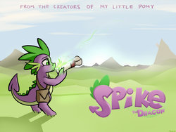 Size: 1280x960 | Tagged: safe, artist:whitepone, spike, g4, male, parody, solo, spike as spyro, spyro the dragon, spyro the dragon (series), title