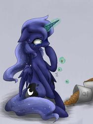 Size: 480x640 | Tagged: safe, artist:azurepicker, princess luna, g4, female, magic, solo, telekinesis