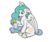 Size: 3780x3150 | Tagged: dead source, safe, artist:missblue, princess celestia, alicorn, pony, g4, :p, cute, female, fluffy, high res, mare, one eye closed, simple background, solo, tongue out, tonic, tonic water, transparent background