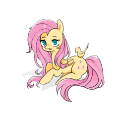 Size: 1000x1000 | Tagged: safe, artist:kkyan-g, fluttershy, g4, cloud, female, simple background, solo, transparent background