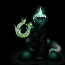 Size: 3600x3600 | Tagged: safe, artist:1nakir1, lyra heartstrings, pony, unicorn, fanfic:background pony, g4, clothes, crying, dig the swell hoodie, emo lyra, female, high res, hoodie, lyre, musical instrument, sad, solo