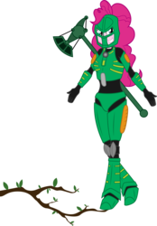 Size: 4683x6741 | Tagged: safe, artist:shadyhorseman, pinkie pie, equestria girls, g4, absurd resolution, bionicle, kanohi miru, lego, lewa, simple background, toa, toafied, transparent background