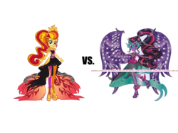 Size: 1280x960 | Tagged: safe, sci-twi, sunset shimmer, twilight sparkle, equestria girls, g4, my little pony equestria girls: friendship games, my little pony: equestria girls: sunset shimmer's time to shine, midnight sparkle, rainbow rocks outfit, simple background, transparent background