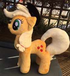 Size: 1046x1132 | Tagged: safe, artist:littlecritterforest, applejack, earth pony, pony, g4, irl, photo, plushie, solo