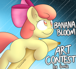 Size: 1100x1000 | Tagged: safe, artist:lamia, apple bloom, g4, banana, bananabloom, female, hilarious in hindsight, solo