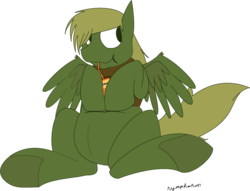 Size: 810x620 | Tagged: safe, artist:nymphanon, oc, oc only, oc:murky, fallout equestria, fallout equestria: murky number seven, chubby, radaway, simple background, solo, transparent background