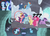 Size: 963x698 | Tagged: safe, edit, edited screencap, screencap, amethyst skim, applejack, cloud brûlée, double diamond, fluttershy, night glider, party favor, pinkie pie, rarity, sugar belle, twilight sparkle, alicorn, earth pony, pegasus, pony, unicorn, g4, my little pony: friendship is magic, season 5, the cutie map, circled, female, male, mare, question mark, stallion, twilight sparkle (alicorn)