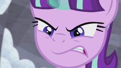 Size: 1920x1080 | Tagged: safe, screencap, starlight glimmer, pony, unicorn, g4, the cutie map, angry, close-up, faic, female, furious, glowing horn, gritted teeth, horn, magic, mare, narrowed eyes, s5 starlight, snow, solo, squint, villainous breakdown