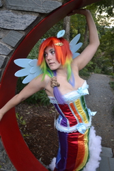 Size: 2304x3456 | Tagged: safe, artist:tenshi-cosplay, rainbow dash, human, g4, clothes, cosplay, dress, gala dress, high res, irl, irl human, photo, solo