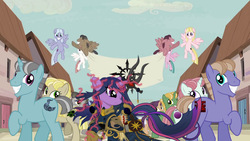Size: 1280x720 | Tagged: safe, artist:ahrimatt, twilight sparkle, g4, the cutie map, armor, chaos, chaos (warhammer 40k), chaos sorcerer, chaos space marine, chaos twilight, chaos undivided, equal town banner, equal town banner meme, heresy, magic, this will end in exterminatus, warhammer (game), warhammer 40k
