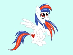 Size: 2048x1536 | Tagged: safe, artist:fiona brown, oc, oc only, oc:ocean bird, pegasus, pony, cute, freckles, open mouth, request, sitting, smiling, solo, spread wings