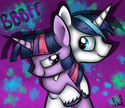 Size: 1024x883 | Tagged: safe, artist:djbrony00, shining armor, twilight sparkle, g4, bbbff, hug