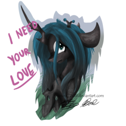 Size: 900x900 | Tagged: dead source, safe, artist:mirunacipsi, queen chrysalis, changeling, changeling queen, g4, female, simple background, solo, transparent background, valentine