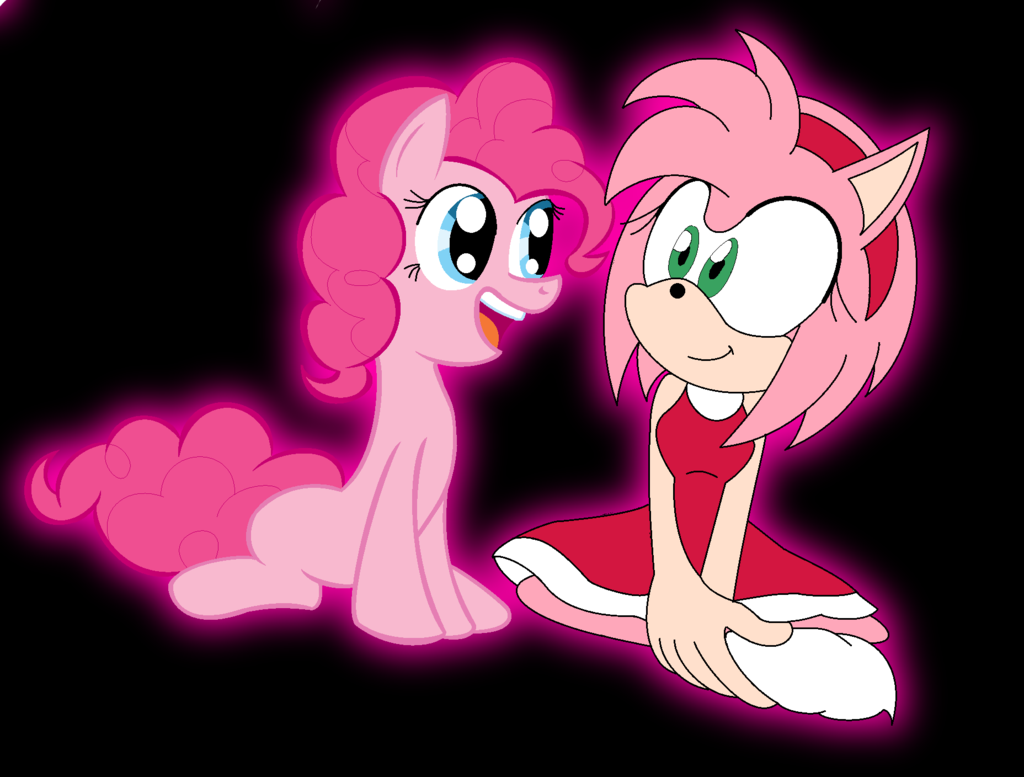 828332 - safe, artist:luckyacesnof, pinkie pie, g4, amy rose, crossover,  cute, sock, sonic the hedgehog (series) - Derpibooru