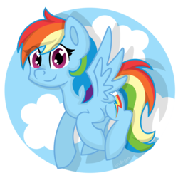 Size: 3500x3500 | Tagged: safe, artist:partypievt, rainbow dash, pegasus, pony, g4, backwards cutie mark, female, flying, high res, simple background, solo, transparent background