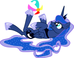 Size: 6500x5101 | Tagged: safe, artist:strawberrythefox1452, princess luna, alicorn, pony, g4, absurd resolution, beach ball, female, simple background, solo, transparent background, vector