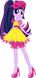 Size: 6970x14868 | Tagged: safe, artist:sugar-loop, twilight sparkle, equestria girls, g4, my little pony equestria girls: rainbow rocks, absurd resolution, box art, clothes, female, high heels, nightgown, outfit, pajamas, simple background, sleep mask, sleepover, solo, transparent background, twilight sparkle (alicorn), vector