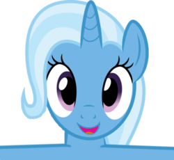 Size: 392x361 | Tagged: safe, artist:comfydove, trixie, pony, unicorn, bronybait, female, happy, hug, looking at you, mare, simple background, solo, transparent background, vector