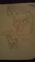 Size: 1840x3264 | Tagged: safe, rarity, g4, dialogue, graph paper, hoers, horse ponidox, photo, sketch, traditional art