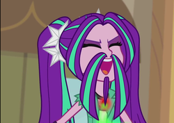 Size: 1006x713 | Tagged: safe, artist:thecheeseburger, edit, edited screencap, screencap, aria blaze, equestria girls, g4, beard, beard edit, facial hair, moustache, moustache edit, solo