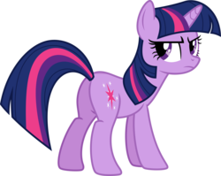 Size: 9332x7418 | Tagged: safe, artist:chainchomp2, twilight sparkle, pony, unicorn, g4, the crystal empire, absurd resolution, butt, female, glare, mare, plot, simple background, solo, svg, transparent background, twibutt, twilight sparkle is not amused, unamused, unicorn twilight, vector