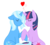 Size: 1000x900 | Tagged: safe, artist:geekiepie, trixie, twilight sparkle, pony, unicorn, g4, female, heart, lesbian, mare, ship:twixie, shipping, simple background, transparent background