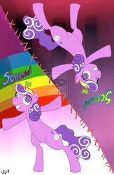 Size: 722x1107 | Tagged: dead source, safe, artist:vlikeviola, screwball, g4, deviantart watermark, duality, female, hat, obtrusive watermark, propeller hat, solo, swirly eyes, watermark