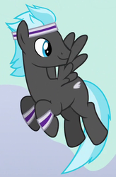 Size: 344x524 | Tagged: safe, screencap, thunderclap, pegasus, pony, g4, it ain't easy being breezies, background pony, cropped, flying, headband, male, solo, stallion