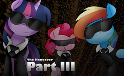 Size: 1600x988 | Tagged: safe, pinkie pie, rainbow dash, twilight sparkle, g4, crossover, parody, the hangover, the hangover: part iii