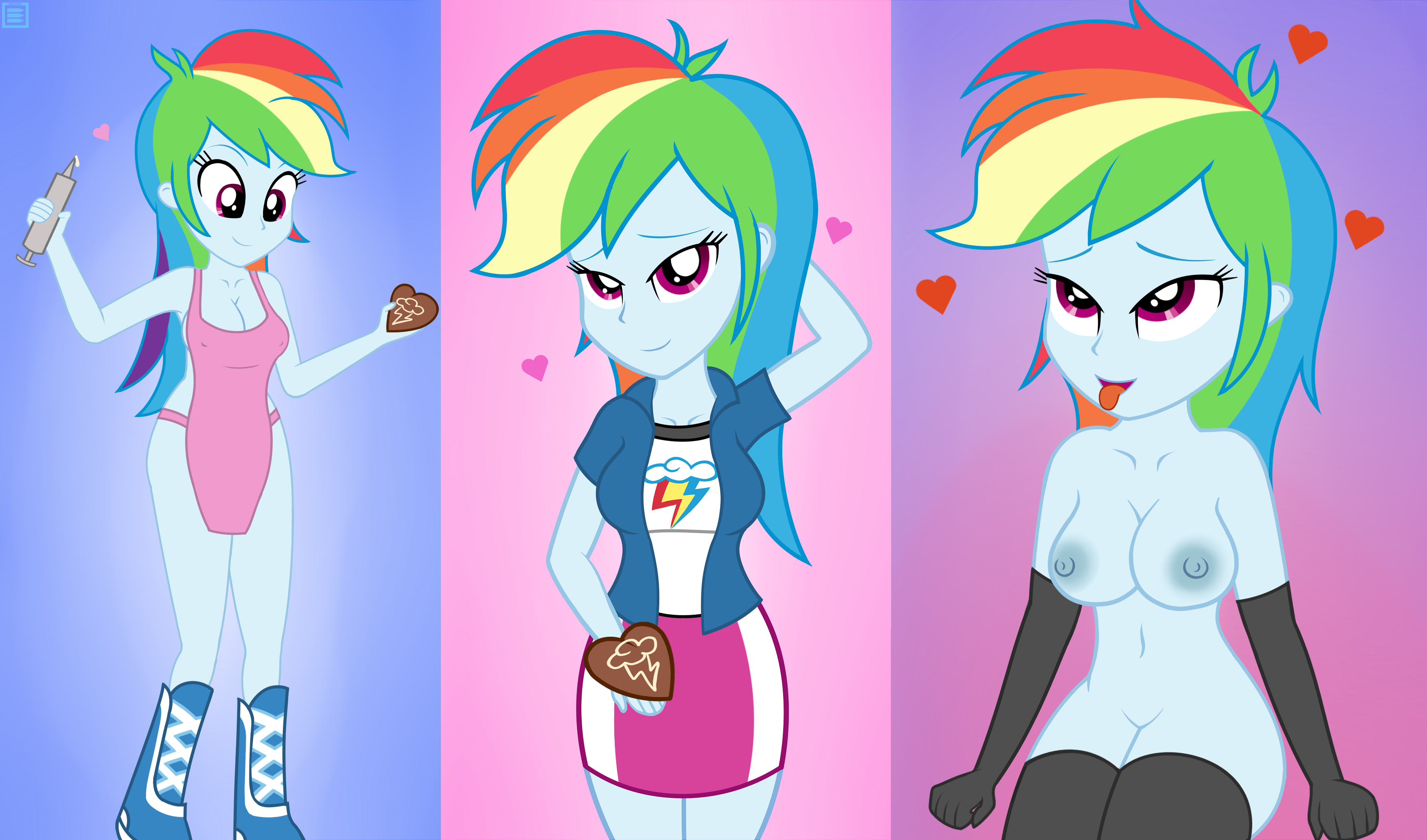 Human Porn Rainbow Dash - 828886 - ahegao, apron, areola, artist:burstfire, big areola ...