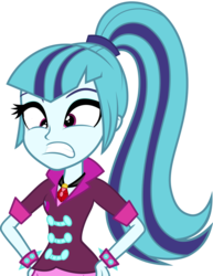 Size: 786x1016 | Tagged: safe, sonata dusk, equestria girls, g4, my little pony equestria girls: rainbow rocks, derp, faic, female, hand on hip, inverted mouth, simple background, solo, transparent background, vector