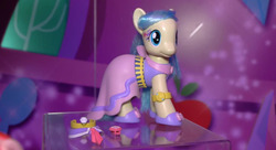 Size: 844x458 | Tagged: safe, coco pommel, earth pony, pony, g4, doll, fashion style, female, irl, photo, solo, toy, toy fair 2015