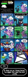 Size: 1500x4022 | Tagged: safe, artist:magerblutooth, diamond tiara, oc, oc:dazzle, cat, fish, pony, comic:diamond and dazzle, g4, adventure, butt, comic, cute, dialogue, drool, eaten alive, female, filly, foal, loading screen, pixel art, plot, quick time event, rpg, sharp teeth, the sims, tongue out, video game, vore, x eyes