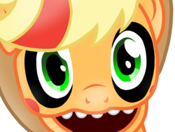 Size: 2048x1536 | Tagged: safe, artist:birdivizer, applejack, pony, robot, robot pony, five nights at aj's, g4, animatronic, applefreddy, close-up, female, five nights at aj's 2, five nights at freddy's, jump scare, rainbow power, simple background, solo, transparent background