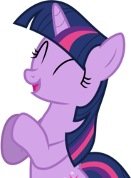 Size: 6000x8144 | Tagged: safe, artist:schmuzart, twilight sparkle, pony, unicorn, g4, look before you sleep, ^^, absurd resolution, clapping, clapping ponies, cute, eyes closed, female, mare, meme origin, simple background, solo, transparent background, twiabetes, unicorn twilight, vector