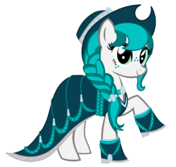 Size: 950x900 | Tagged: safe, artist:j-lin-mlp, oc, oc only, oc:raela, earth pony, pony, clothes, dress, gala dress, hat, simple background, solo, transparent background