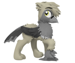 Size: 1277x1081 | Tagged: safe, artist:sherfur, oc, oc only, oc:avery, griffon, 3d, fluffy, simple background, smiling, solo, transparent background