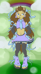 Size: 500x900 | Tagged: safe, artist:jitterbugjive, artist:mabu, doctor whooves, time turner, oc, anthro, g4, crossdressing, fanart, magical girl, vocaloid