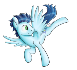 Size: 1439x1320 | Tagged: safe, artist:lardon-draconis, soarin', g4, flying, male, simple background, solo, transparent background