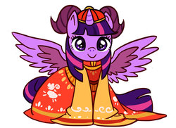 Size: 900x655 | Tagged: safe, artist:kongyi, twilight sparkle, alicorn, pony, g4, clothes, costume, female, horns, mare, solo, twilight sparkle (alicorn), year of the sheep