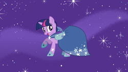 Size: 1600x900 | Tagged: safe, screencap, twilight sparkle, pony, unicorn, g4, suited for success, clothes, dress, female, gala dress, solo, unicorn twilight