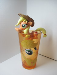 Size: 3456x4608 | Tagged: safe, artist:earthenpony, applejack, earth pony, pony, g4, appletini, cup of pony, glass, irl, photo, solo