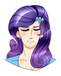 Size: 2705x3366 | Tagged: safe, artist:astrequin, rarity, human, g4, crossdressing, high res, humanized, male, portrait, simple background, solo, transparent background