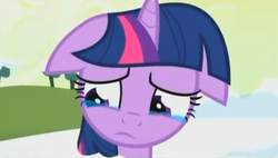 Size: 465x265 | Tagged: safe, screencap, twilight sparkle, g4, winter wrap up, crying, female, floppy ears, sad, solo